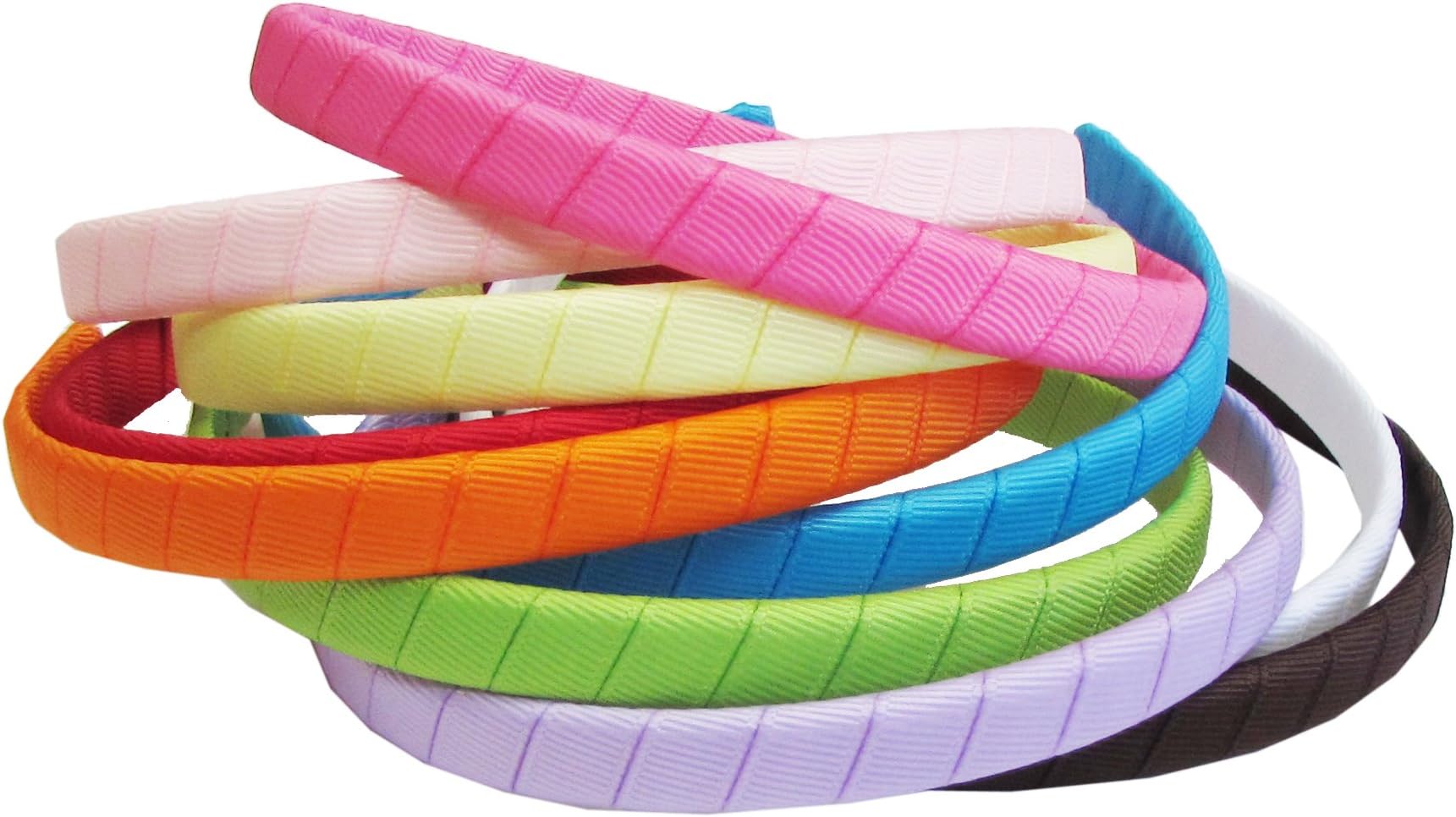 Fashion Headbands for Women Headbands for Girls Teens (Diademas Para Mujer de Moda), Head Bands Includes White Headbands for Short Hair and Long Hair (10pc 1/2" Ribbon Wrapped Headbands)