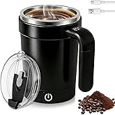 2026 Upgraded Stirring Coffee Mug,With LCD Temperature Display,Rechargeable Automatic Magnetic Stirring Coffee Mug,304 Stainless Steel,for tea/Hot Chocolate/Milk Ideal Gift for Coffee Lovers (Black)