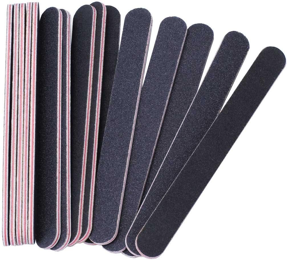 15Pcs Nail Files Double Sided Emery Board (100/180 Grit) - Nail Buffering Files for Home and Salon Use