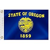 Oregon State Boat Nautical Flag 12x18 Inch Double Sided 3 Ply OR Marine Flag Nylon Small Yacht Sail Pontoon Boat ATV Bike Truck Motorcycle Banner Brass Grommets Patriotic Outside(OR)