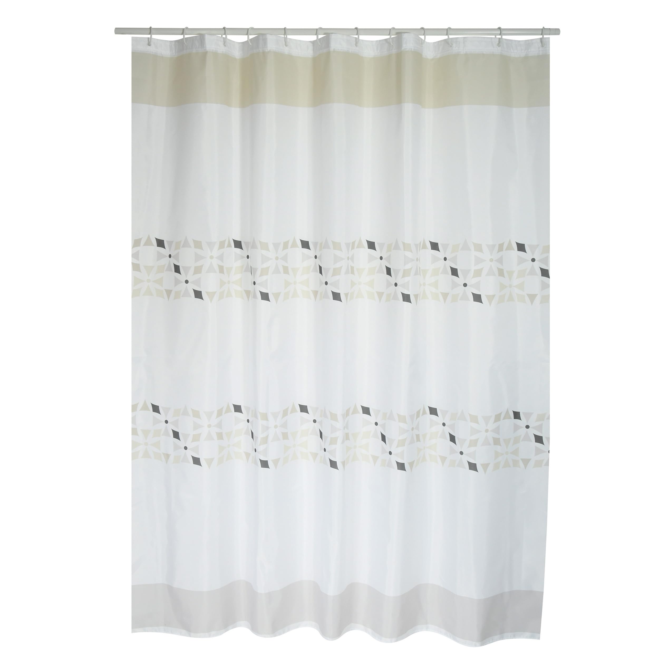 MSV "Premium Porto Polyester Shower Curtain, Beige, 180 x 200 cm