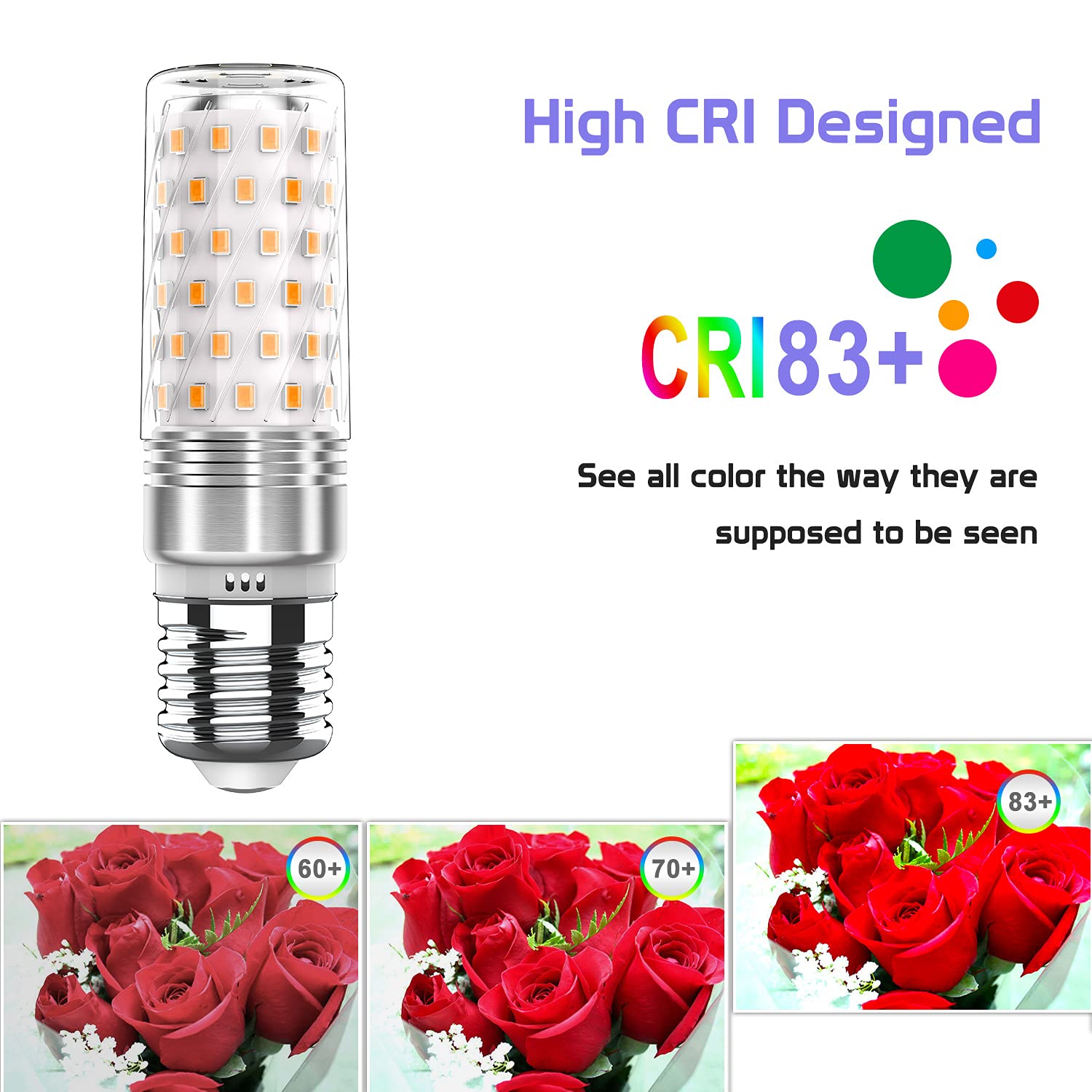 RuLEDne E27 LED Lampen Warmweiß 7W Mais Birne Lampen 2700K, Edison Schraube E27 LED Energiesparlampe Birnen Ersetzt 60W-80W Glühlampe 5 Pack 4