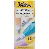 Wilton Disposable Decorating Bags, 16 Inch, 12-Pack | Extra-Large Single-Use Piping Bags Fit Standard Couplers & Tips for Lar