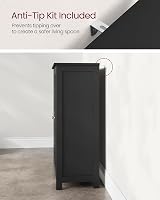 VASAGLE Bathroom Floor Storage Cabinet 4 Drawers 1 Door 30x55x82cm Ink Black view 5