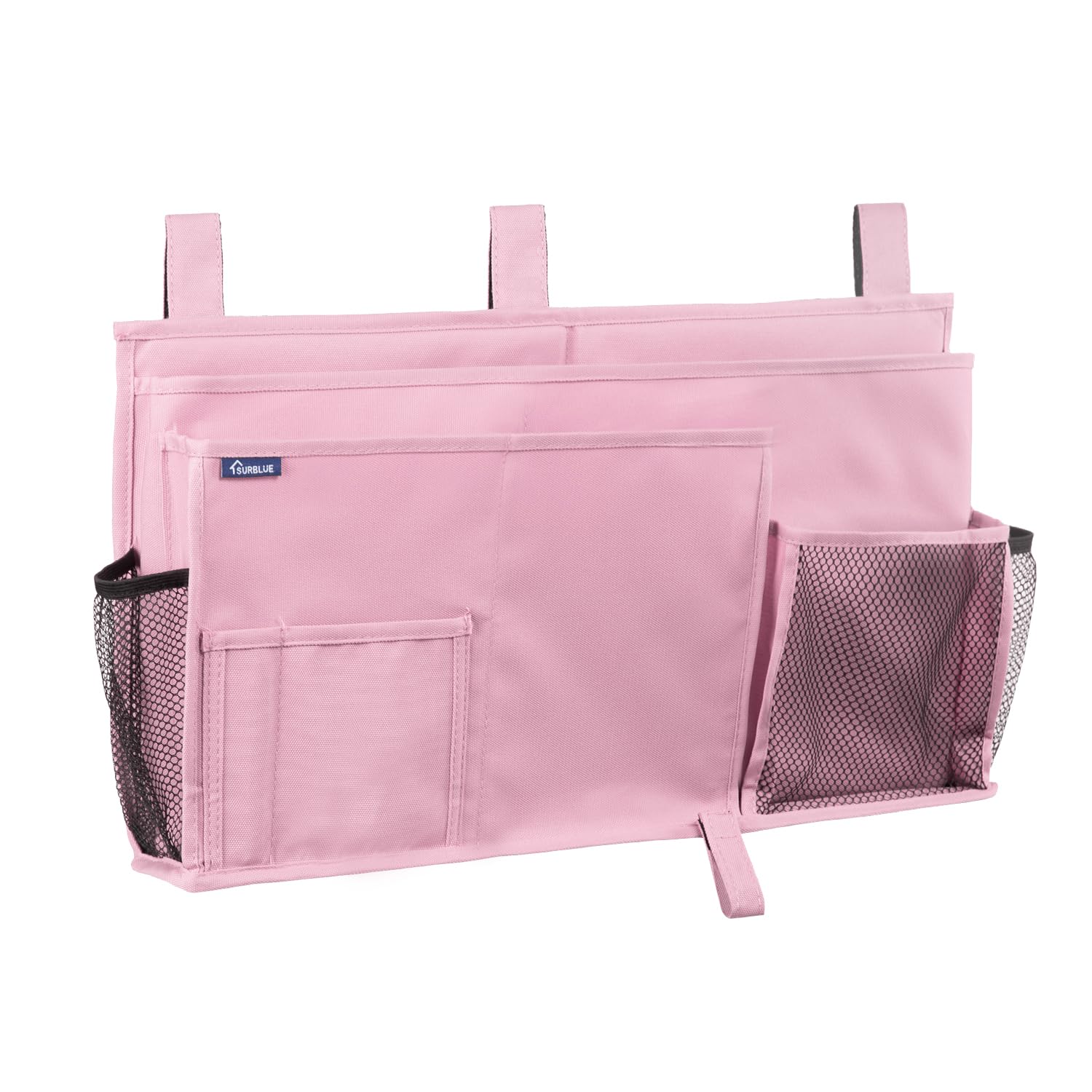 Surblue Caddy Hanging Organizer Bedside Storage Bag for Bunk and Hospital Beds, Pink, L