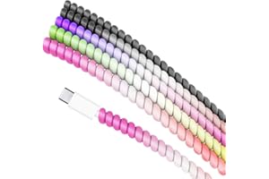 Rancco Cable Protector/Wire Repair/Pet Chew Cable Saver/Headphone Saver, 5 Pc Spiral Cable Strain Relief Cable Wrap Tube Charger Cord Sleeve for Phone Charge Cable, USB Date Cable[4.6ft/pc]