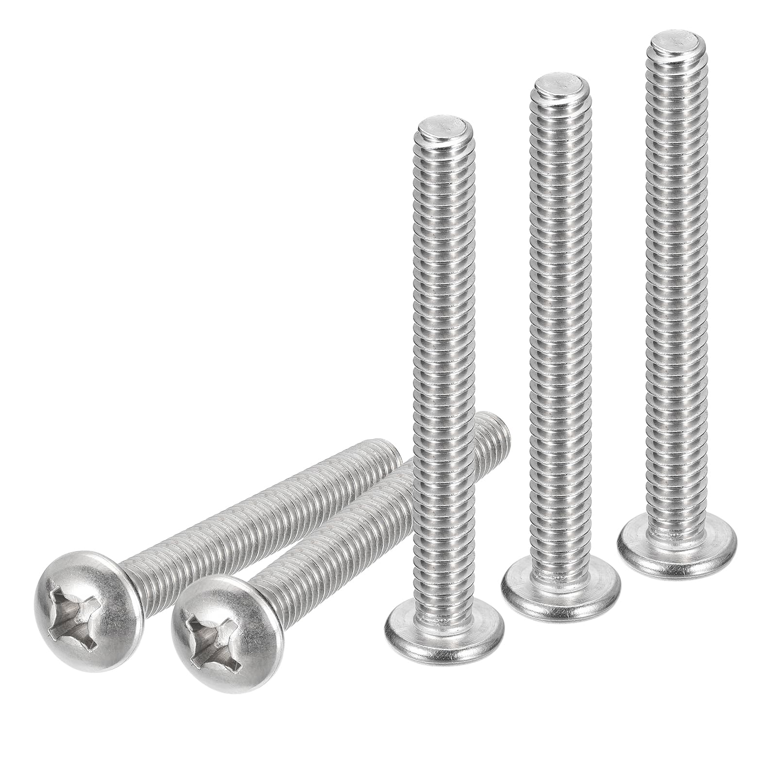 DTGN 1/4-20x2-1/4" Pan Head Machine Screws, 10Pcs 304 Stainless Steel, Phillips Drive, UNC Full Thread, Bright Finish, Screws Bolts Kit — image 1