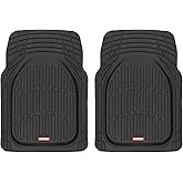 Motor Trend -2 Piece Front Car Floor Mats- Black FlexTough Contour Liners-Deep Dish Heavy Duty Rubber Floor Mats for Car SUV 