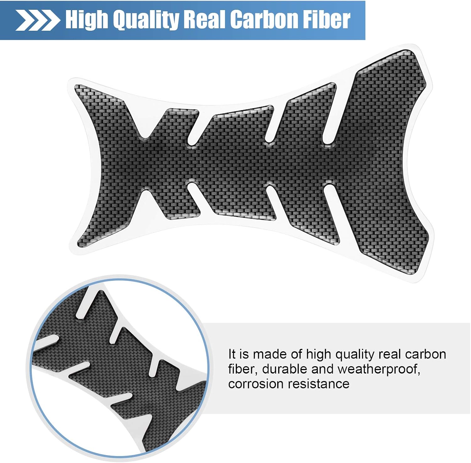 Yosoo Health Gear Carbon Fiber Motorcycle Tank Pad Protector, Fishbone Pattern, Black, Weatherproof, Outdoor Use, Decal - Image 5
