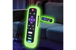 Cute Silicone Remote Cover Glow in The Dark for Roku Remote, Protective Sleeve Rubber Remote Case Cover Compatible with TCL, 