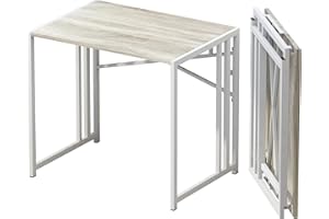 Lutown-Teen Folding Desk 32 inch Writing Gaming Computer Camping Table, No Assembly Required Home Office Desk, Beige