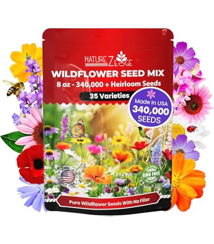 Amazon.com : Indiana Bulk Perennial and Annual Wildflower Seed Mix 1/4lb  Covers 500sq-ft - Attract Pollinators, Multi-Color Non-GMO Blooms - Midwest  US Species Plant in Spring/Fall (1/4 Pound) : Patio, Lawn &