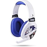 Sonic The Hedgehog Wireless Gaming Headset with Bluetooth, Low Latency, Cushioned Ear Cups, Boom Mic for PC, Phone, Gaming Headphones with Adjustable Microphone