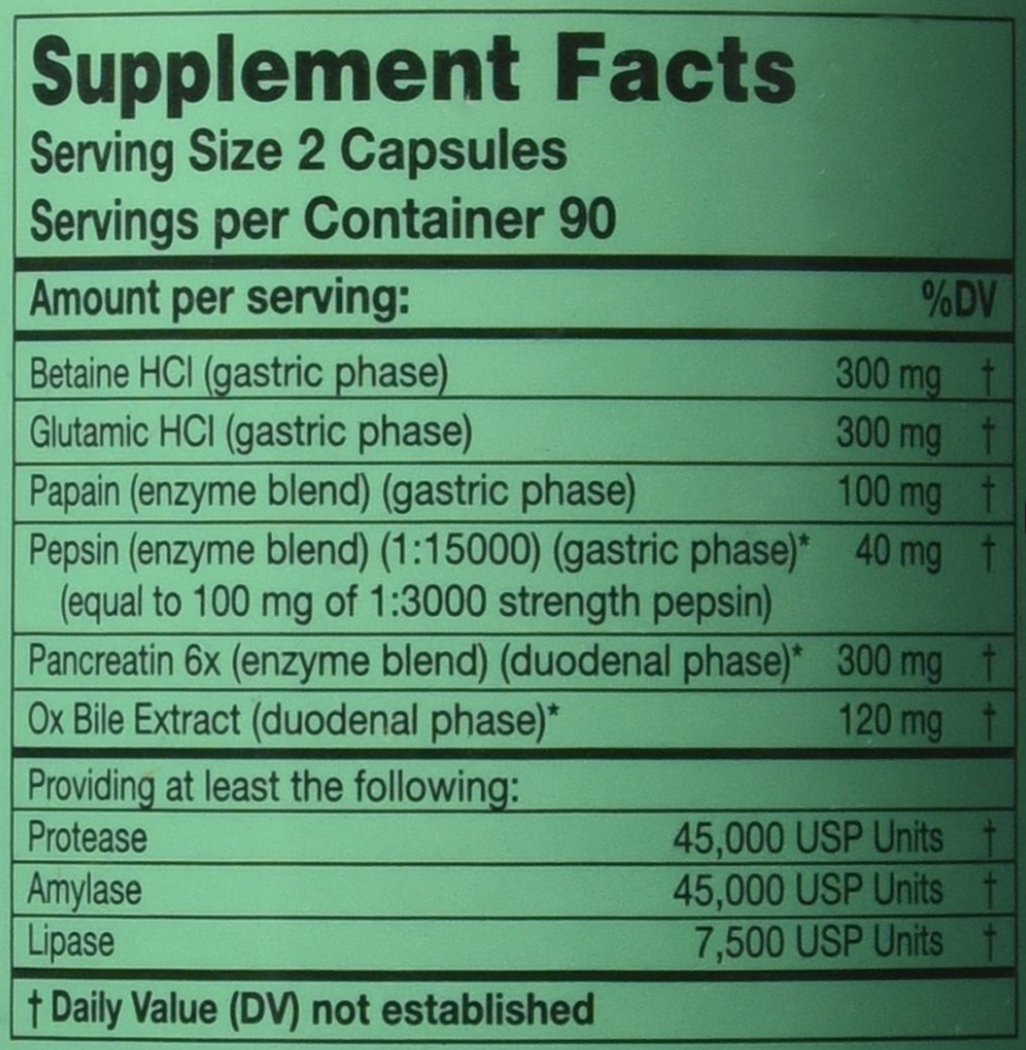 Karuna - DuoZyme 180 caps [Health and Beauty] : Betaine Hydrochloride Nutritional Supplements : Beauty