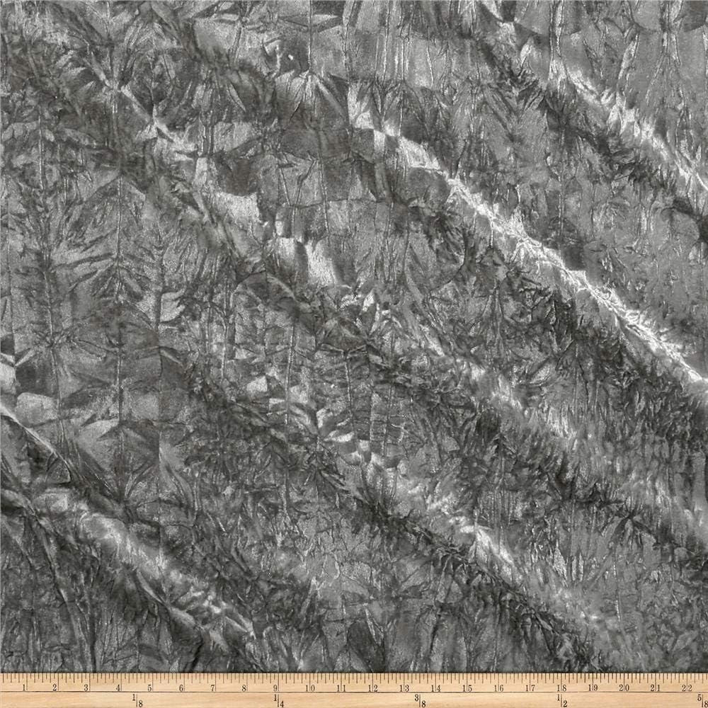 Alpine Crushed Velvet Gray, Fabric by the Yard