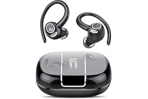 Csasan Headphones Wireless Earbuds Sport, Bluetooth 5.3 Ear Buds Over-Ear 3D Stereo Headset with Earhooks, 48H Wireless Earphones with HD Mic, IP7 Waterproof Earbud for Workout/Sports/Running