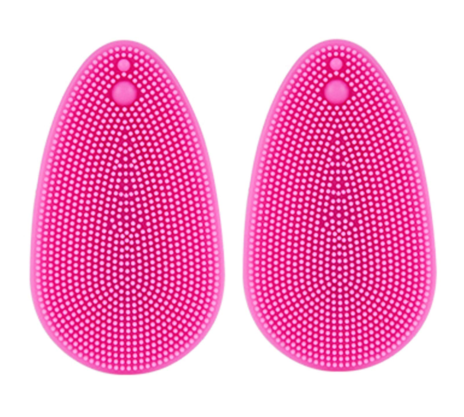 2 Pack Silicone Face Cleansing Brush, Manual Facial Scrubbr Scrub Pads Facial Cleansing Brush for Massage, Exfoliating, Blackhead Makeup Mask Remover Christmas Gifts for All Skin Types