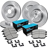 R1 Concepts Front and Rear Brake Kit Fits 2013-2017 Honda Accord | Ceramic Pads, Blank eLINE Rotors| Hardware| 11.5" Front &amp; 11.1" Rear