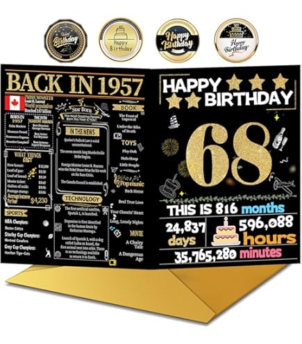 Joycard Cartes D'anniversaire De 68 Ans, Décorations D'anniversaire