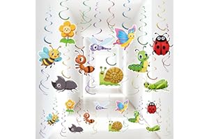 52 Pcs Spring Summer Insects Hanging Swirls Kit Bug Party Decorations Butterfly Sunflower Ceiling Decor Insect Paper Swirl St