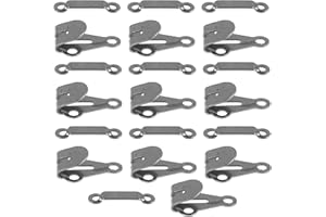 Uonlytech 10pcs Metal Pant Hooks and Eye Closures Sew-on Waist Adjuster Fasteners for Mens Trousers DIY Sewing