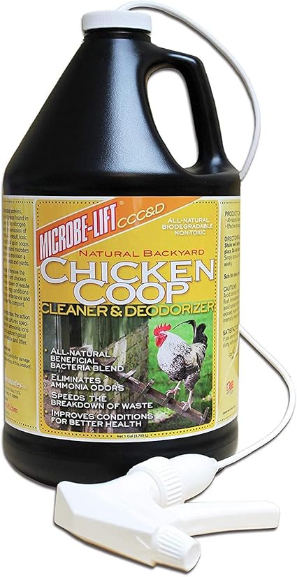 Amazon Com Chicken Coop Spray Coop Cleaner Deodorizer Odor Control Smell Eliminator Healthy Pen Disinfectant Nesting Bedding Refresher Chicken Coop Accessories Flock Safe Cleaning Supplies 1 Gallon