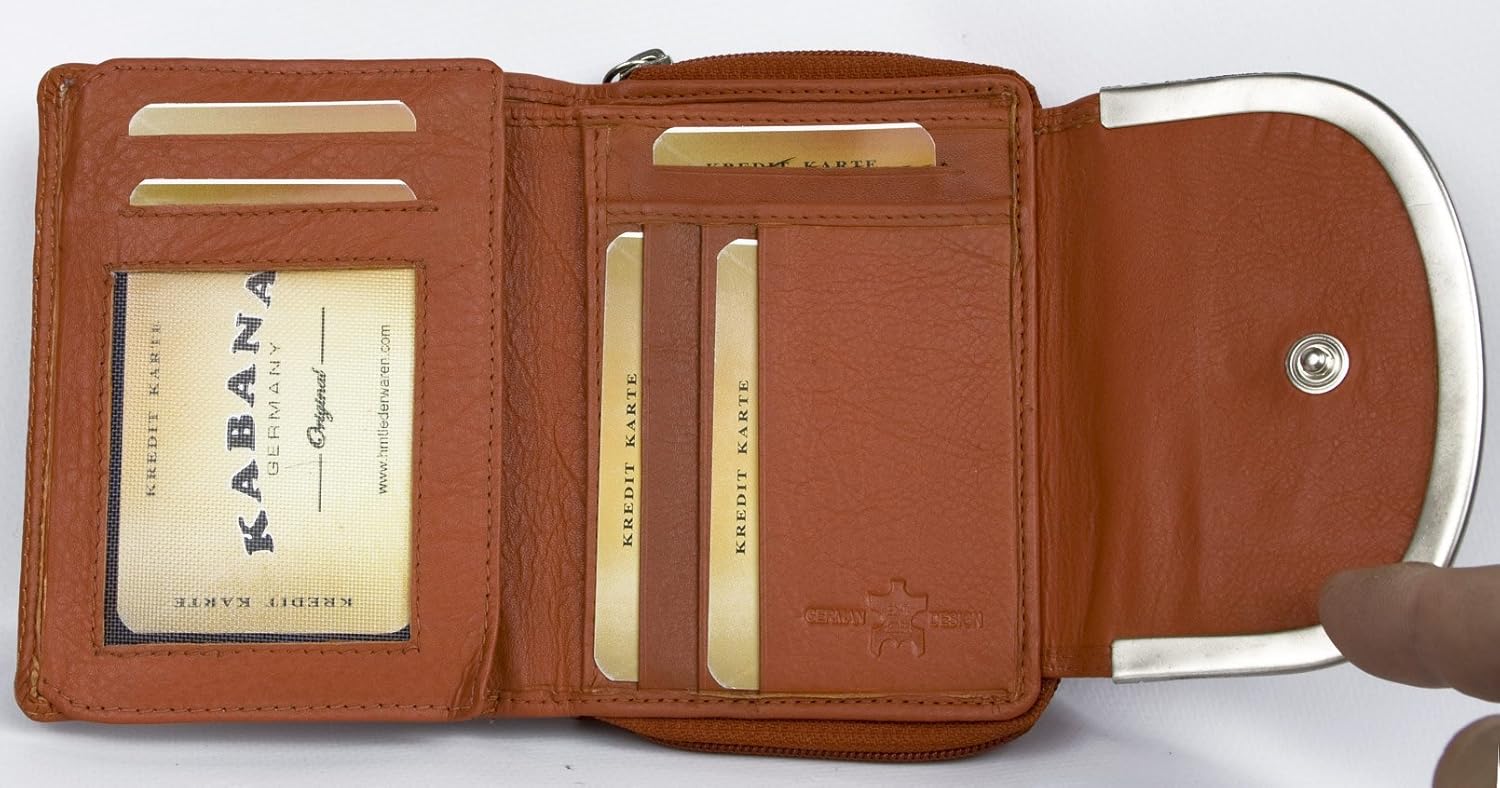 Women's Orange Compact Size Genuine Leather Wallet Kabana - Image 3