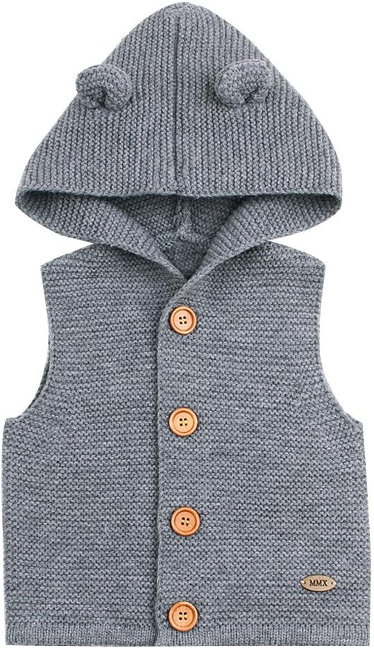 Fineser(TM Toddler Baby Girls Boys Sleeveless Solid Knitted Sweater Vest Cute Baby Causal Waistcoat