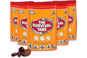 THE SURVIVAL TABS Emergency Food Supply - 10 Days Survival Food for Emergency Situation - Gluten Free and Non-GMO 25 Years Shelf Life (120 tabs - Chocolate)