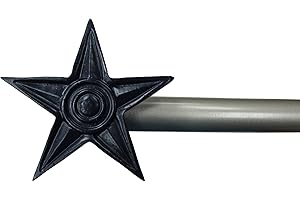 Urbanest Star Window Curtain Drapery Rod Set (Blue Star Finial, 48"-84")