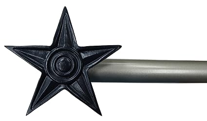 Urbanest Star Window Curtain Drapery Rod Set Blue Star Finial 28