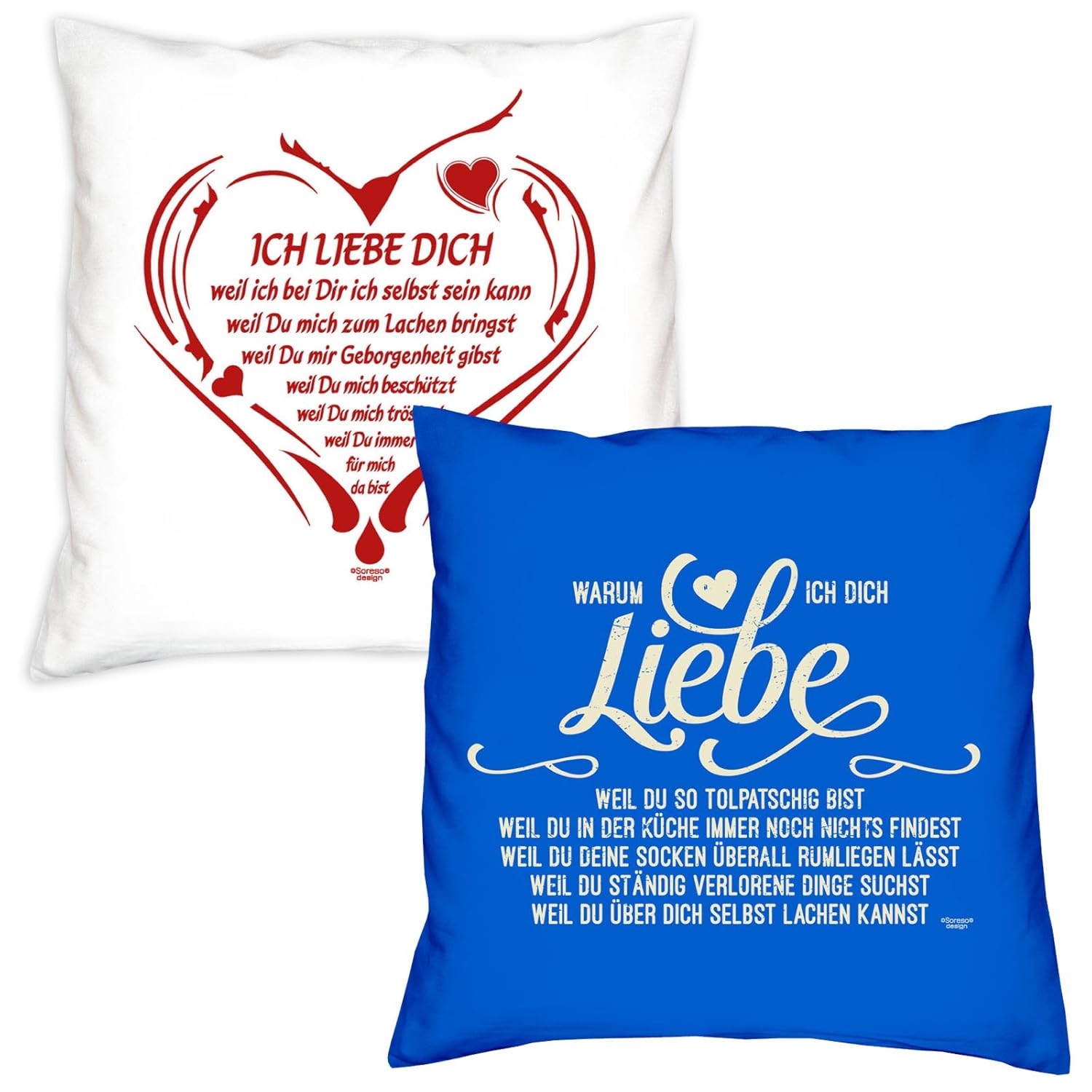 Mobel Wohnen Ich Liebe Dich Kissen 40x40 Geschenk Valentinstag Valentinstagsgeschenk Hellblau Dekoration