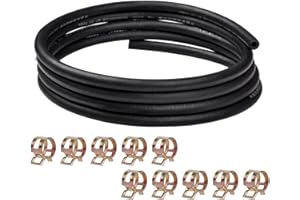 YIPEDISC 5/16 Fuel Hose 10Ft ID 8mm x OD 14mm Fuel Line Hose Kit 300PSI Include 10 Stainless Clamps Fit for Small Engine Equipment such as Mowers, Tractors, Snow Blowers, Dirt Bikes