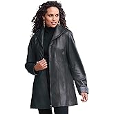 Roaman's Women's Plus Size A-Line Leather Jacket