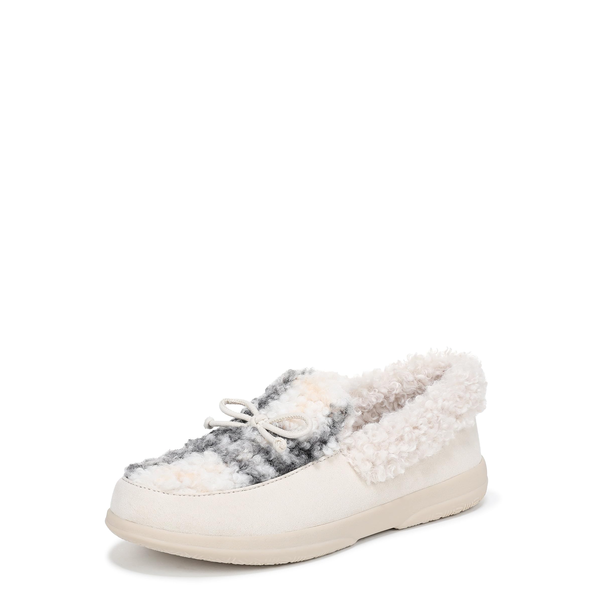 Vionic Women’s Claribel Slipper Cream Plaid Shearling 12 M
