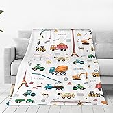 Construction Truck Excavator Blanket Throw Blanket Flannel Lightweight Soft Plush Fuzzy Blankets for Bed Sofa Couch Livingroom Chair Car Travel Pet 50"x40"