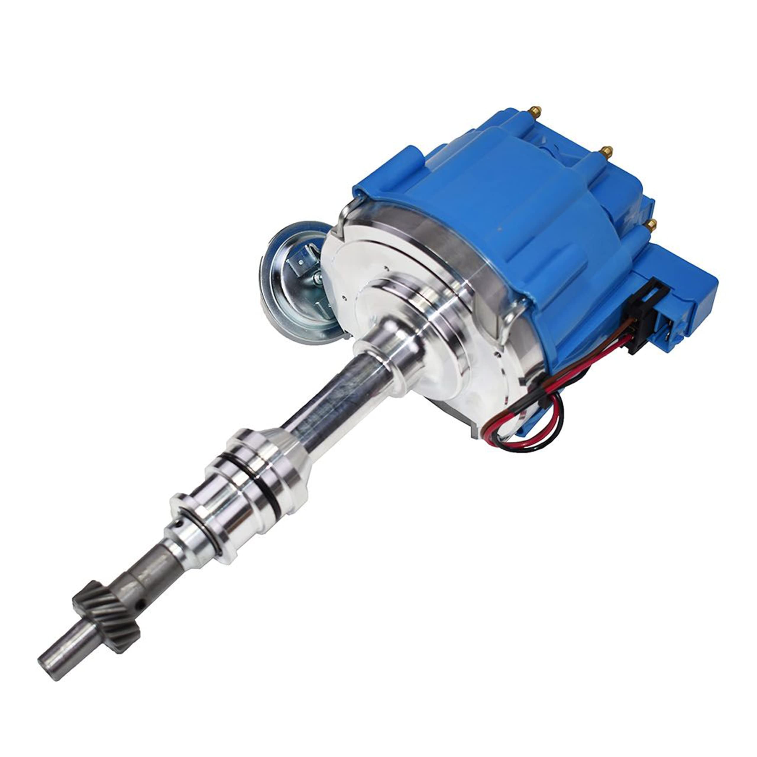 Photo 1 of A-Team Performance HEI Ignition Distributor - Blue Cap & One-Wire Installation - 65K Coil, 7500 RPM Spark - Compatible with Small Block Ford 5.8L 351W Windsor 8-Cylinder