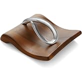 nambe Breeze Napkin Holder | Tabletop Napkin Tray for Parties, Weddings, and Events | Made of Acacia Wood and Stainless Steel | Measures at 9" x 7.5" x 3" | Designed by Neil Cohen
