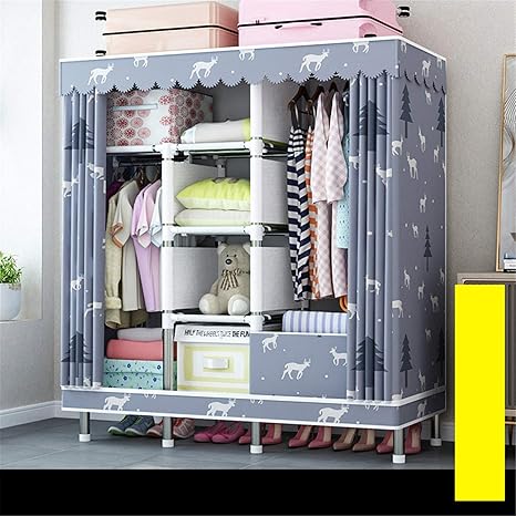 Amazon 大規模なポータブルワードローブを強化し ワードローブ耐久性のあるワードローブstorage Managerのオックスフォードストレージラックを広がりました ほこりや汚れ Color Size 143x172x45cm ワードローブ オンライン通販