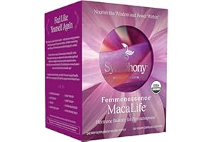 SYMPHONY NATURAL HEALTH Femmenessence® MacaLife® – Clinically Proven Perimenopausal Supplement for Natural Hormone Balance, Symptom Relief, Heart & Mood Support, Without Added Hormones (120 Capsules, 60 Day Supply)