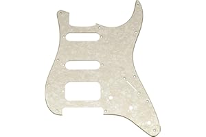 Musiclily Pro 11-Hole ST Guitar Pickguard for Squier Sonic Strat HSS Electric Guitar, 4Ply Aged White Pearl