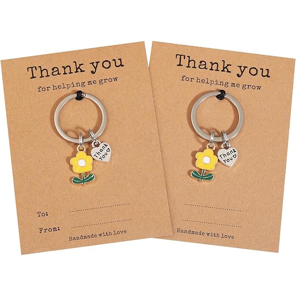 Teacher Appreciation Keychain - "Thank You For Helping Us Grow" Stainless Steel Gift For Mentor/Tutor - View #2