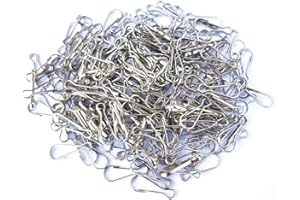 I-CHONY 250 Pcs 23 x 8 mm Metal Spring Lanyard Hook for Jewelry Ring Craft and ID Card Key Chain Clip Parts