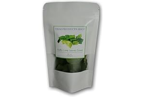 T Cha Thai Products Shop - Dried Kaffir Lime Leaves / 100% Natural Best For and Asian Foods : Tom Kha Gai (Thai Coconut Milk Chicken Soup) Panang Curry , Yum Clear or Paste Soup Resealable Bag 0.5 Oz