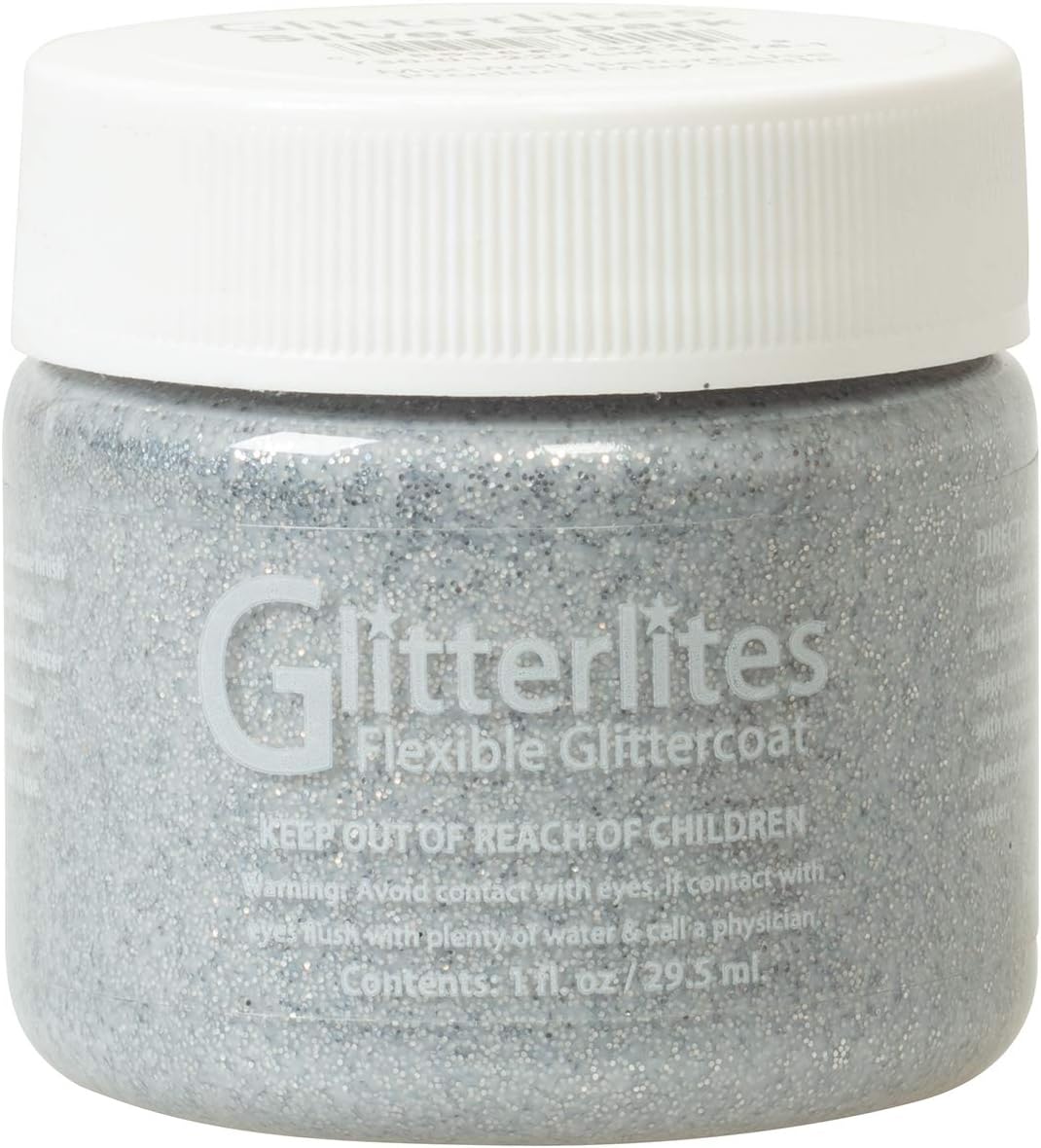 Angelus Flexible Glittercoat Glitter Paint, Silver Spark