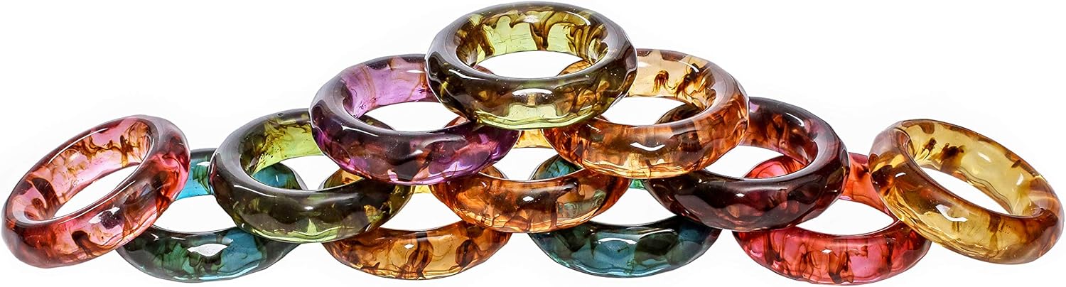 Alpha Living Home Spring Napkin Rings Set of 12, Color Napkin Holders, Napkin Rings Bulk for Party Decoration, Dinning Table, Everyday, Family Gatherings - A Great Tabletop Décor - Multi: Home & Kitchen