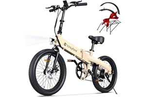 isinwheel U5 Electric Bike Adult 500W, 20" Folding Bikes, 20MPH Max Range 45+ Mile, 48V 374.4Wh Removable Battery, Weighs Only 48.5lbs, Suitable for Leisure Riding&Commuting