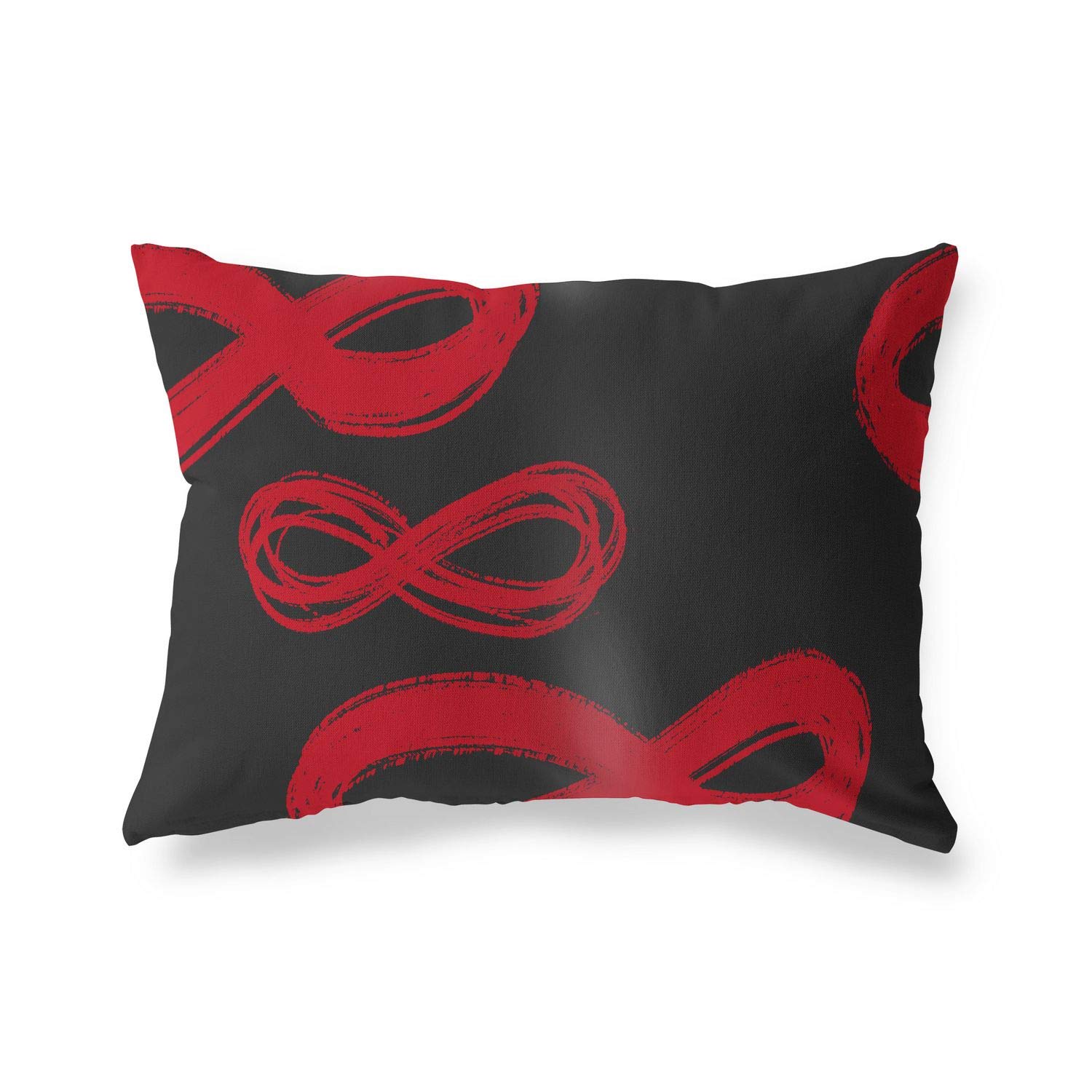 Bonamaison Decorative Cushion Cover Red & Black, Throw Pillow Covers, Home Decorative Pillowcases for Livingroom, Sofa, Bedroom, Size: 35x50 Cm - Designed and Manufactured in Turkey