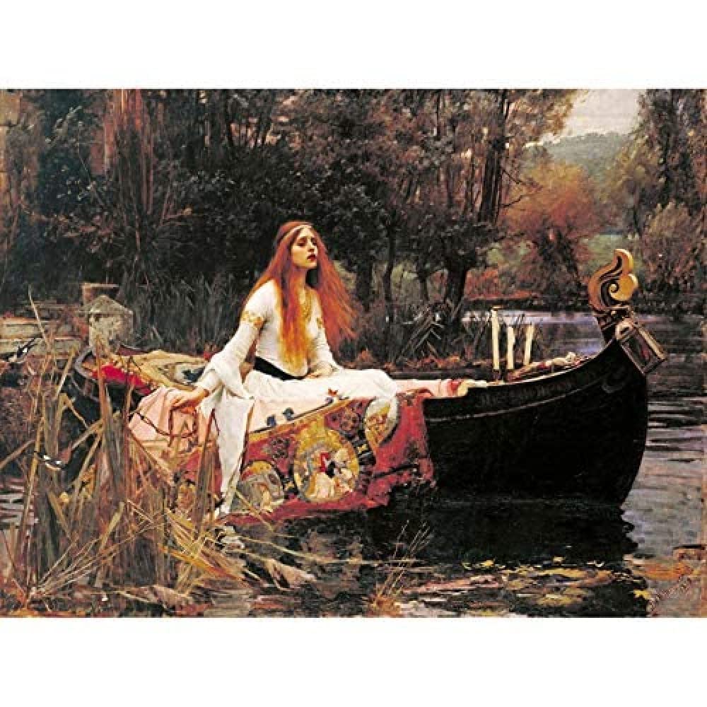 Fine Art Prints John William Waterhouse The Lady Of Shalott Edit Art Print Canvas Premium Wall Decor Poster Mural, 16 x 12 inches