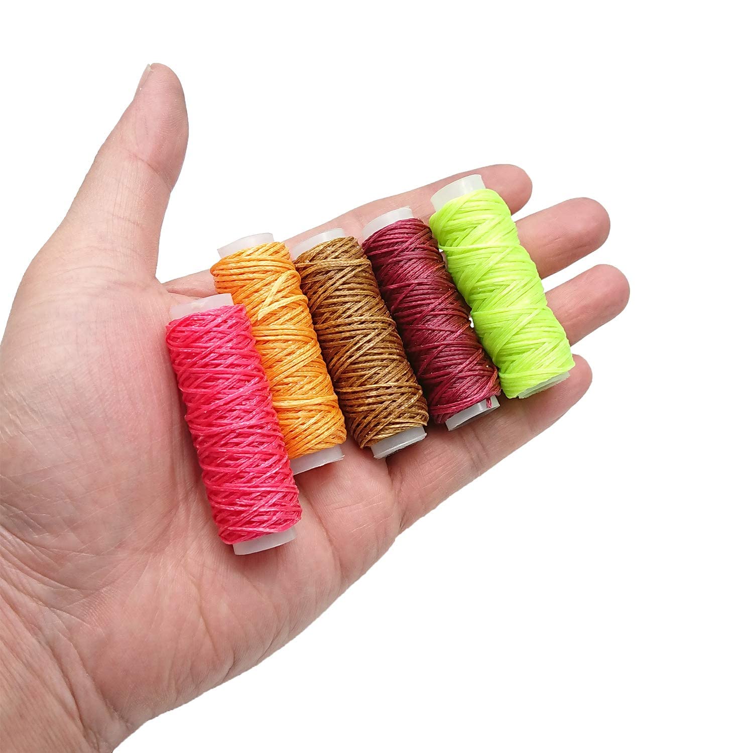 24 Colors Waxed Thread, Leather Sewing Thread,Hand Stitching Thread for Hand Sewing Leather and Bookbinding, 13Yards Per Color
